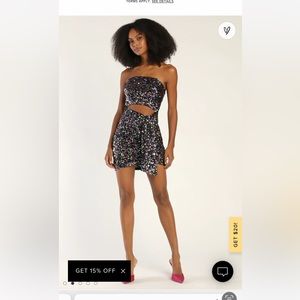 Lulus sequenced mini dress NWT. Size M.